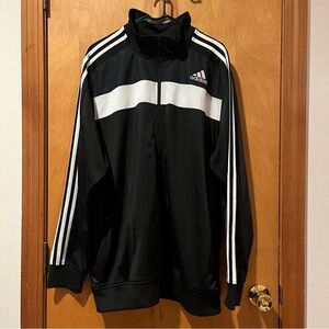 Adidas men’s black and white track jacket